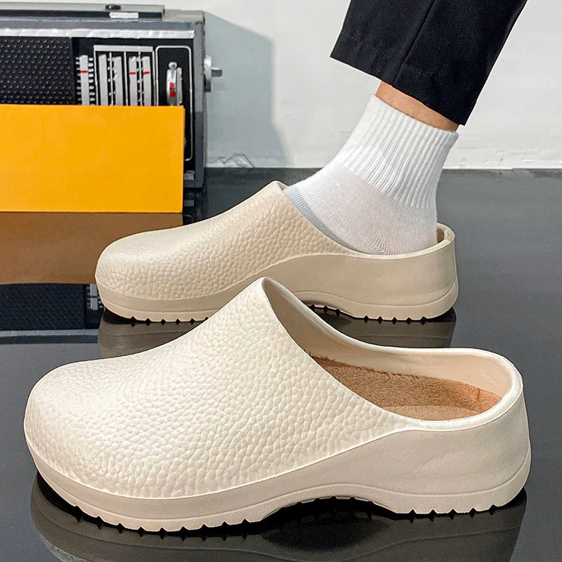 Men's Summer Slippers Non-slip Oil-resistant Chef Shoes Kitchen Shoes For Men Nurse Work Shoe Casual EVA Lightweight Soft Clogs