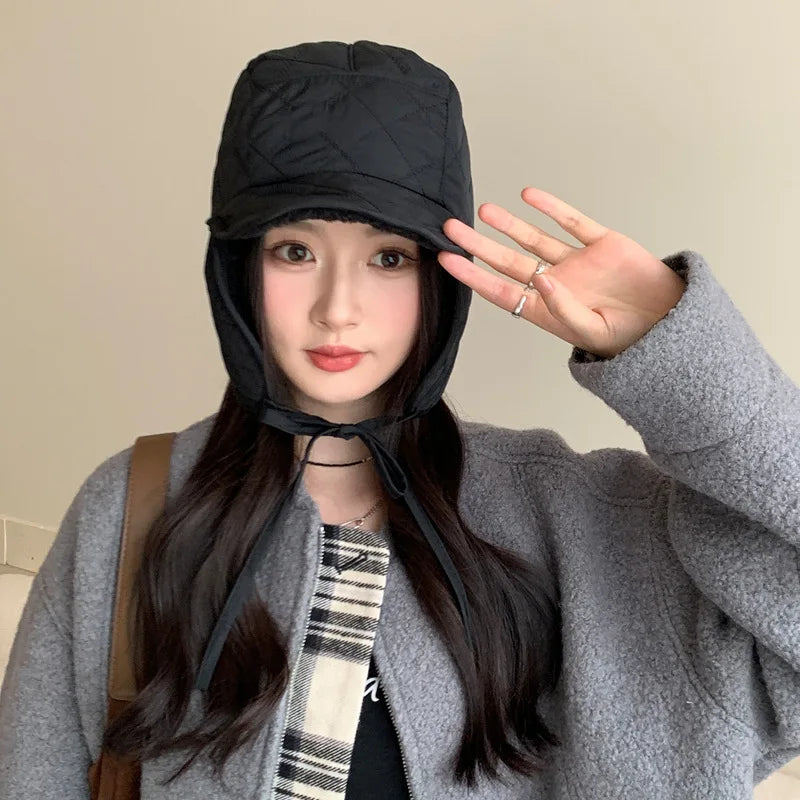 Winter Hats For Women Bomber Hats Windproof Keep Warm With Earflaps Thick Velvet Outdoor Cycling Headwear New