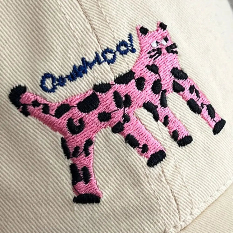 Retro Embroidered Embroidery Baseball Cap Spotted Cat Peaked Cap Letter Baseball Hat Sunscreen Hat Retro Sun Hat Spring Summer Beauty hair & fashionfj