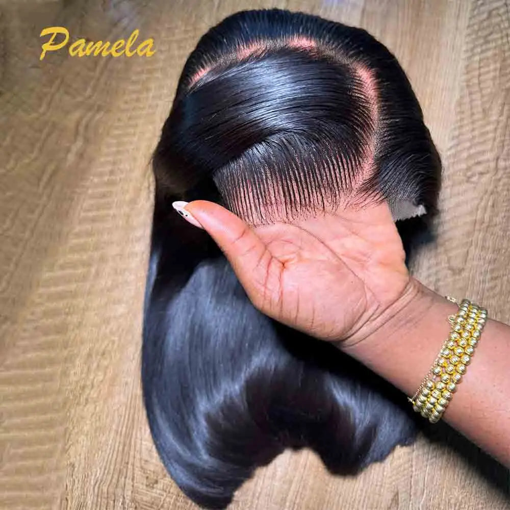 300% High Density Bone Straight Wig 4x4 5x5 Lace Closure Glueless Wigs Human Hair Wig 13x6 HD Transparent Lace Front Pre plucked Beauty hair & fashionfj
