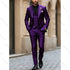 Purple Men Suit Single-breasted Peak Lapel 3 Pieces(Jacket+Pants+Vest) Male Formal Wedding Party Set Beauty hair & fashionfj