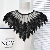 Sparkling Sequin Bead Feather Patches for Wedding Dress DIY - Tulle Fabric Applique Waistbands Shoulder Decor Skirts Accessories Beauty hair & fashionfj