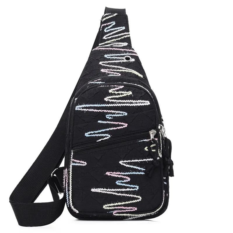 Crossbody Sling Backpack for Women Colorful Chest Bags Fashion Daypack Crossbody for Travel Sport Casual Tote Handbag Backpack