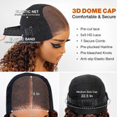 Deep Wave Honey Blonde Glueless Bob Wigs Human Hair Pre Plucked Pre Cut Highlight Wear and Go Curly Wigs Ombre HD Lace Front Wig Beauty hair & fashionfj