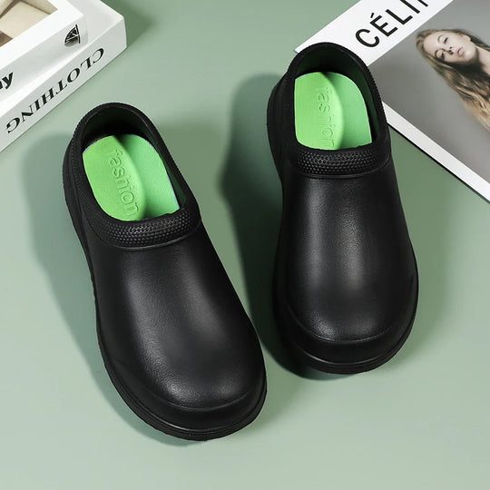 Slippers for Men and Women, Summer Kitchen Waterproof Shoes, Non-Slip, Portable and Comfortable Sandals for Work, Thick-Soled Outer Wear Toe-Toe Shoes