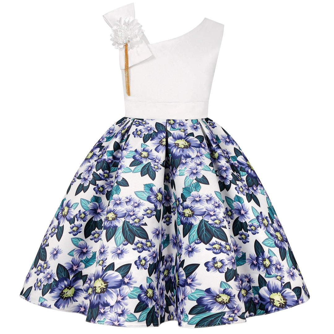 2025 New holiday party children's dress Children's puffy sleeve dress bow princess dress sold well Beauty hair & fashionfj