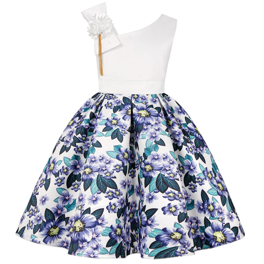 2025 New holiday party children's dress Children's puffy sleeve dress bow princess dress sold well Beauty hair & fashionfj