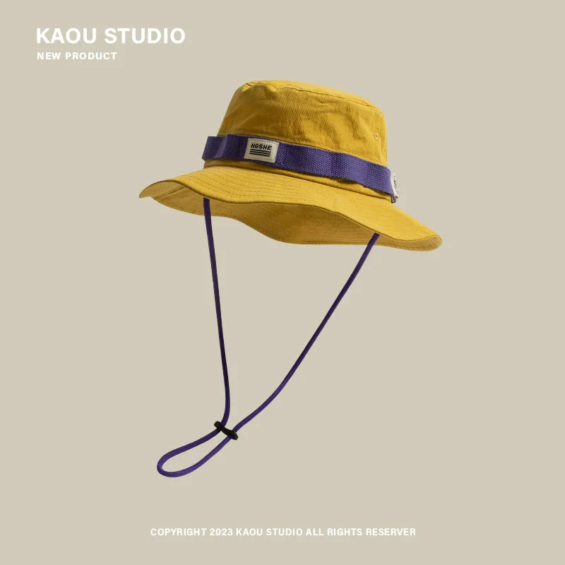 Outdoor Hiking Bucket Hats for Women Men Spring Summer Big Brim Fisherman Sun Protection Sun Hats Fashion Versatile Travel Cap Beauty hair & fashionfj