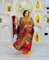 2025 new arrivals loose women/lady summer maxi dress long print short sleeve ankara african style Beauty hair & fashionfj