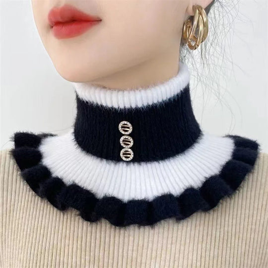 Women's Fake Collar Protects Cervical Spine Winter Warm Scarf Cycling Thick Elastic Neck Fur Velvet