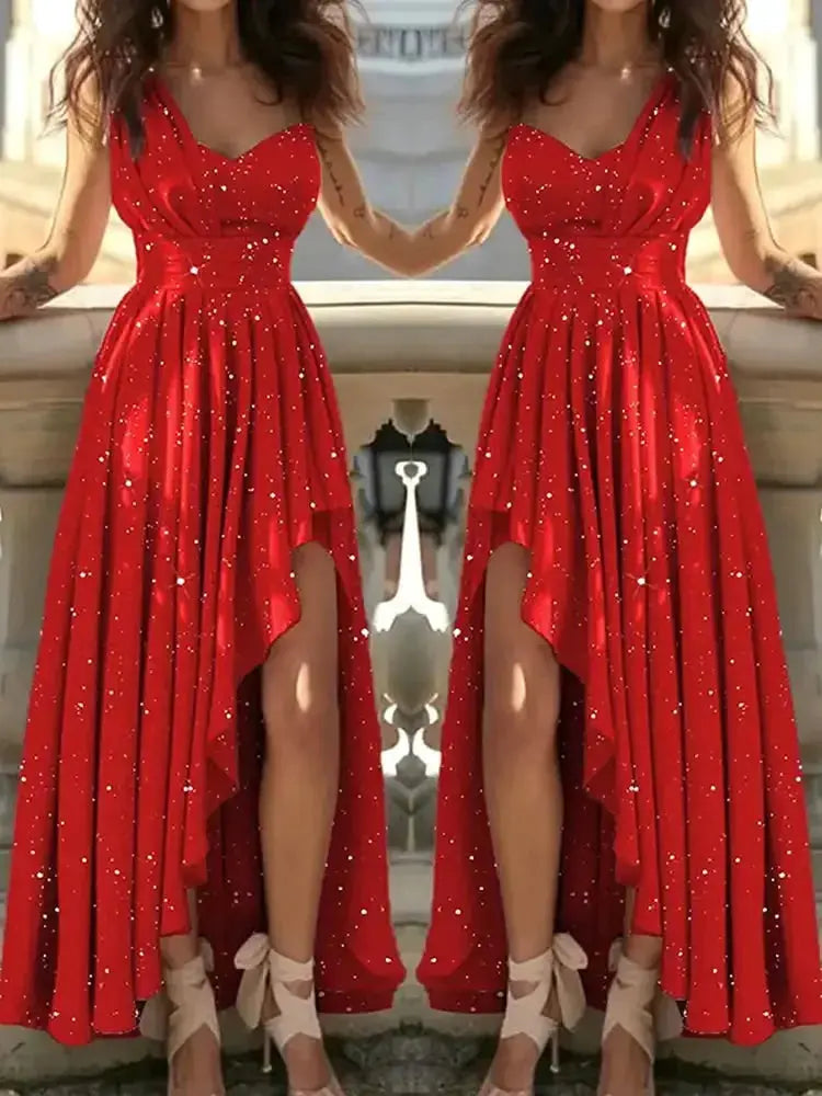 Women Evening Dresses Sexy Elegant Red Cocktail Party Chic Gala Graduation Luxury Formal Occasion Bridesmaid Gown Dress Clothes Beauty hair & fashionfj
