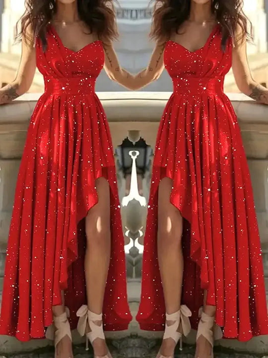 Women Evening Dresses Sexy Elegant Red Cocktail Party Chic Gala Graduation Luxury Formal Occasion Bridesmaid Gown Dress Clothes Beauty hair & fashionfj