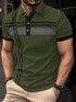Fashion Stripe Print Polo T Shirt For Men Casual Lapel Loose Short Sleeve Tops Business Golf Clothing Comfortable Trend T-shirt Beauty hair & fashionfj