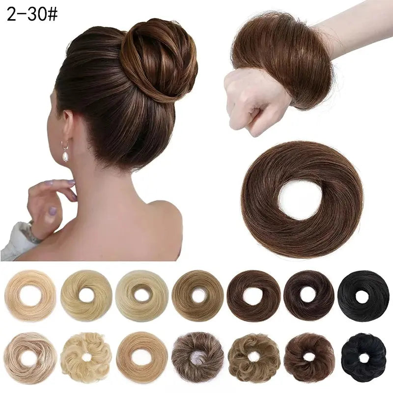 Short Ponytail Bun Hair Extensions Tousled Updo Bun Hairpieces With Elastic Rubber Band Hair Accessories Beauty hair & fashionfj