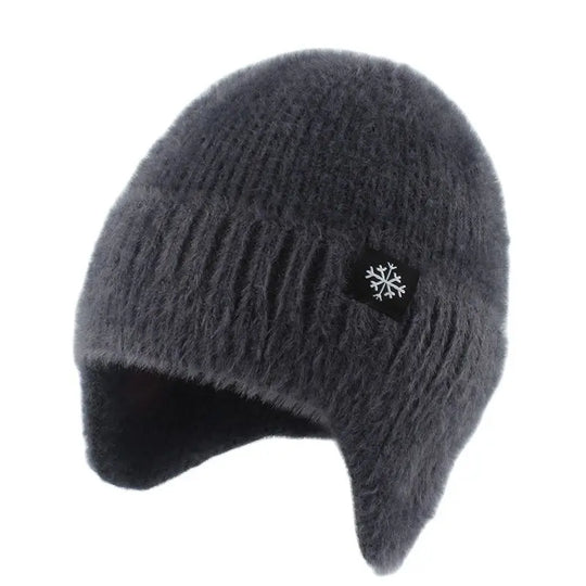 Soft Warm Winter Hats For Women Faux Fur Knitted Hat Outdoor Ears Protection Plush Beanie Bonnet Fashion Street Hip Hop Cap