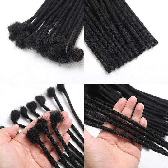 Afro Fully Handmade Permanent Loc Extensions Human Hair 0.8cm Boho Braids Dreadlock Extension Human Hair For Women 10-40 Strands Beauty hair & fashionfj