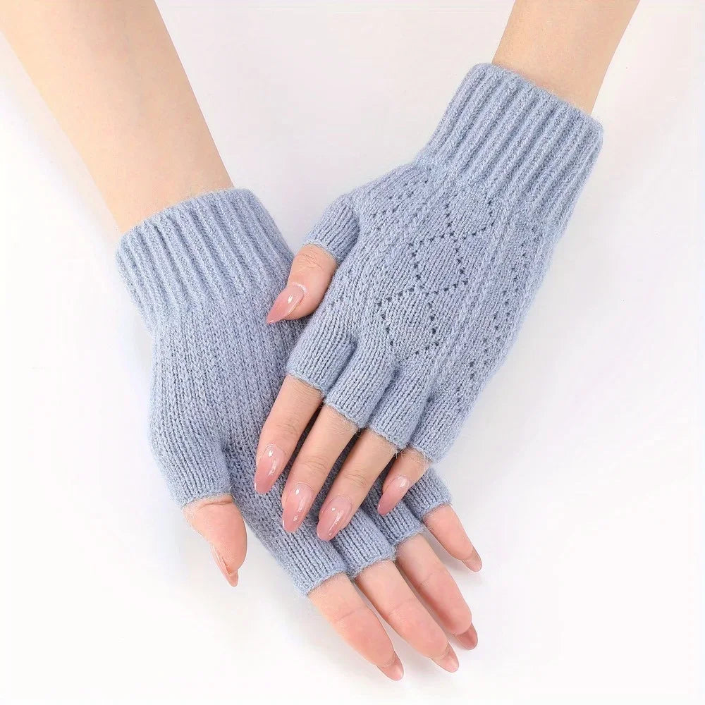 Thermal Winter Half Finger Knitted Gloves for Men and Women -Warm, Breathable and Comfortable for Outdoor Activities and Fitness