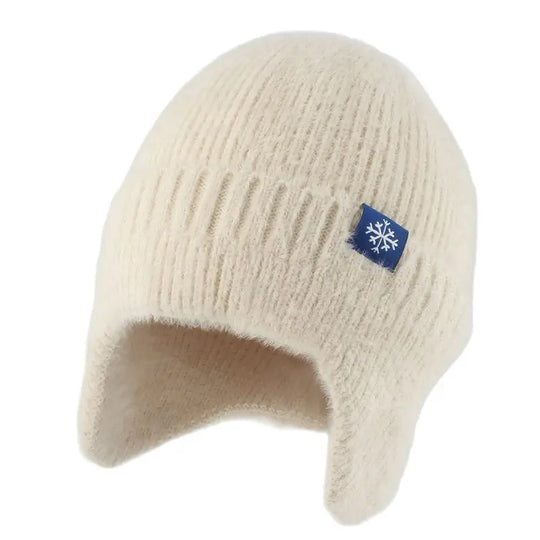 Soft Warm Winter Hats For Women Faux Fur Knitted Hat Outdoor Ears Protection Plush Beanie Bonnet Fashion Street Hip Hop Cap