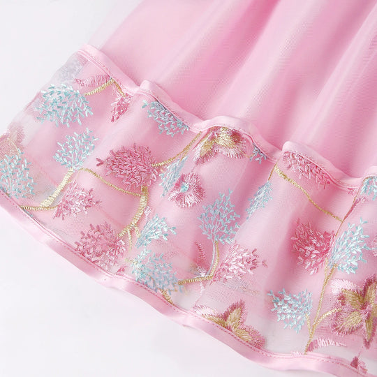 European and American embroidery dress dress girl's party lace princess dress flower child net gauze Pengpeng dress Beauty hair & fashionfj