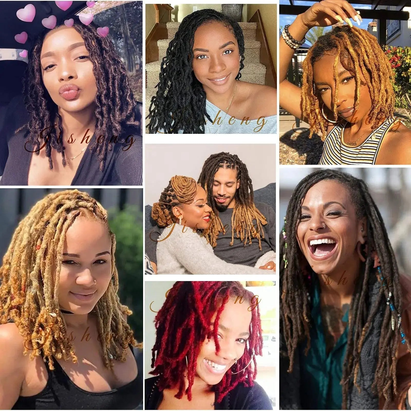 60 Strands Dreadlock Extensions For Men/Women  Afro Kinky Straight 100% Human Hair Handmade Loc Extensions Hair Braids Crochet Beauty hair & fashionfj