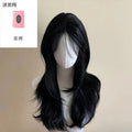 Black Wig Female Headband Body Wavy Rose Hair Net Models in French Bangs High Quality Simulation Hair Synthetic Wig Beauty hair & fashionfj