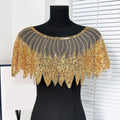 Front and back shawl sequined fake collar high-end ethnic style shawl flower accessories Beauty hair & fashionfj