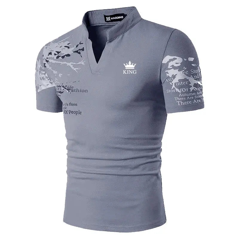 Men Slim Fit Summer Fashion Stand Collar Sport T Shirt . Beauty hair & fashionfj
