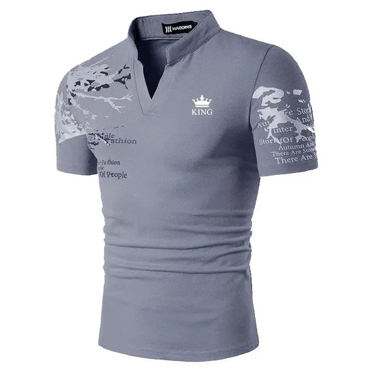 Men Slim Fit Summer Fashion Stand Collar Sport T Shirt . Beauty hair & fashionfj