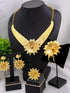Women Necklace Earrings Ring Bracelet Jewelry Sets Flower Pendant Gold Plated Luxury Nigerian Dubai Gold Jewelery Set Beauty hair & fashionfj