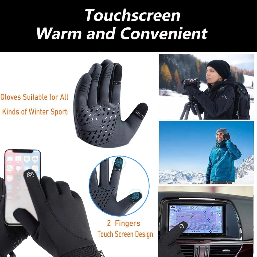 Winter Gloves Waterproof Thermal Touch Screen Thermal Windproof Warm Gloves Cold Weather Running Sports Hiking Ski Gloves