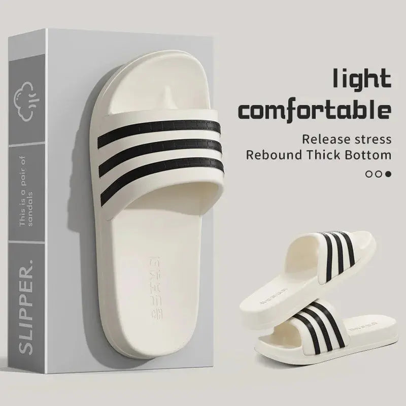 Cold slippers for women in summer, fashionable outerwear for couples, thick soled, non slip, one line mop, bathroom slippers Beauty hair & fashionfj