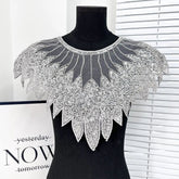 Sparkling Sequin Bead Feather Patches for Wedding Dress DIY - Tulle Fabric Applique Waistbands Shoulder Decor Skirts Accessories Beauty hair & fashionfj