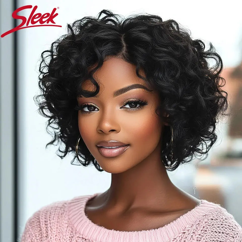 Sleek Bodywave Human Hair Wigs For Women Short Pixie Cut Lace Wigs 100% Real Brazilian Body Wave Lace Wigs With Baby Hair Beauty hair & fashionfj