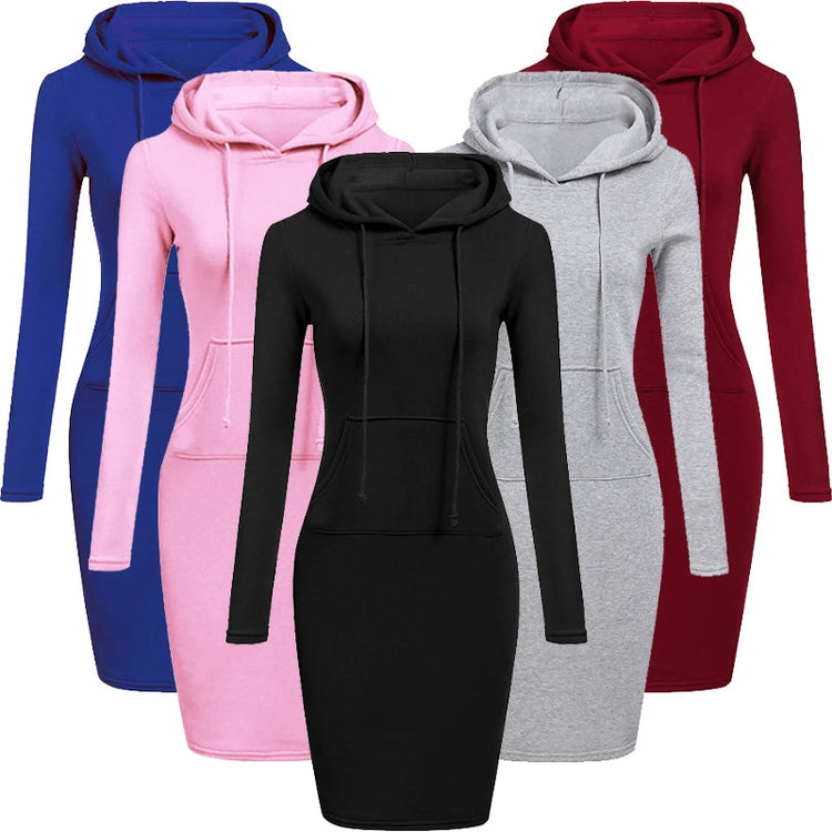 Ladies Dress Autumn Women Hooded Dresses Hoodies Women Sweatshirts Women Hoodies Dress Tops Ladies Clothing Beauty hair & fashionfj