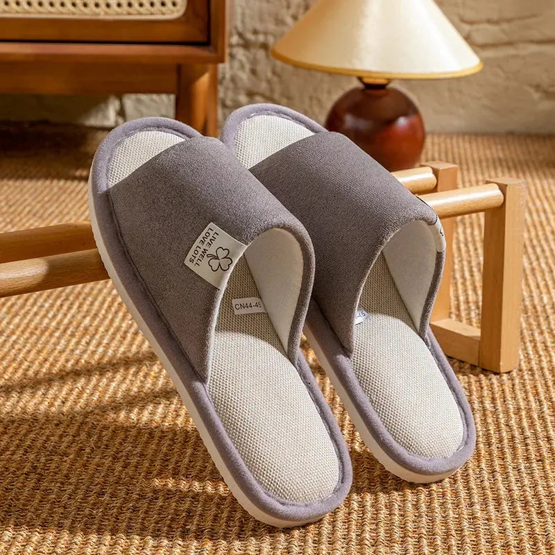 Slippers for Men，Non-Slip Soft-Soled Indoor House Slippers for Spring&Summer, All-Season Linen Home Comfortable Slippers Beauty hair & fashionfj