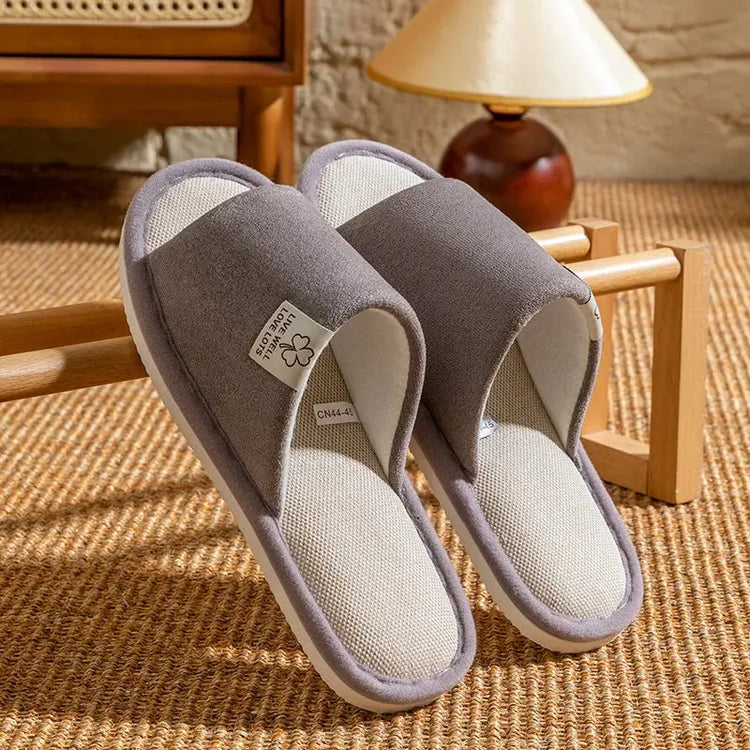 Slippers for Men，Non-Slip Soft-Soled Indoor House Slippers for Spring&Summer, All-Season Linen Home Comfortable Slippers Beauty hair & fashionfj