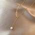 Real 18K Gold Wheat Ear Necklace For Women Natural Freshwater Pearl Necklace Wedding Party Valentine&