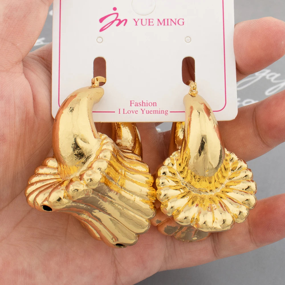 Large Earrings for African American 18k Gold Plated Jewelry Fashion Beautiful Dubai Women Hoope Earring Wholesale