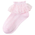1 pair of cute lace pleated socks for kids - breathable, comfortable, and soft - an essential fashion item for girls