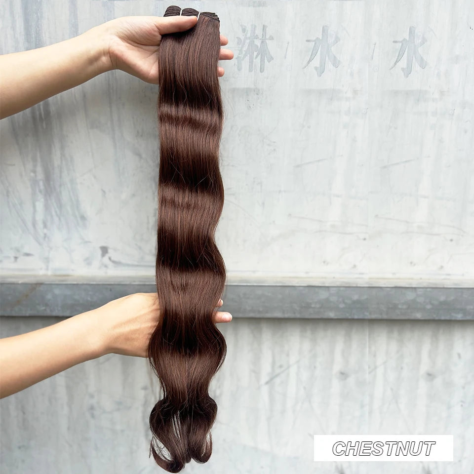 30Inches Red Burgundy High Temperature Soft Sliver White 613 Natural Fiber Hair Extensions GREY Bio Body Wave Hair Weave Bundles
