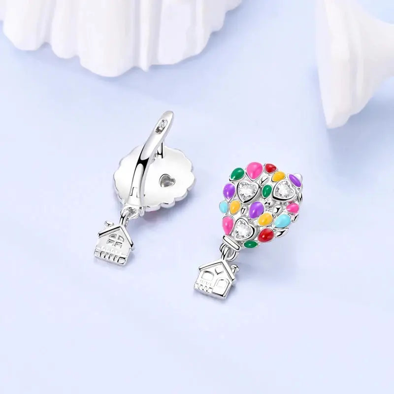 New 925 Sterling Silver Hoop Earrings Butterfly Hot Air Balloon Studs Drop Earring For Women Fashion Birthday Party Jewelry Gift Beauty hair & fashionfj