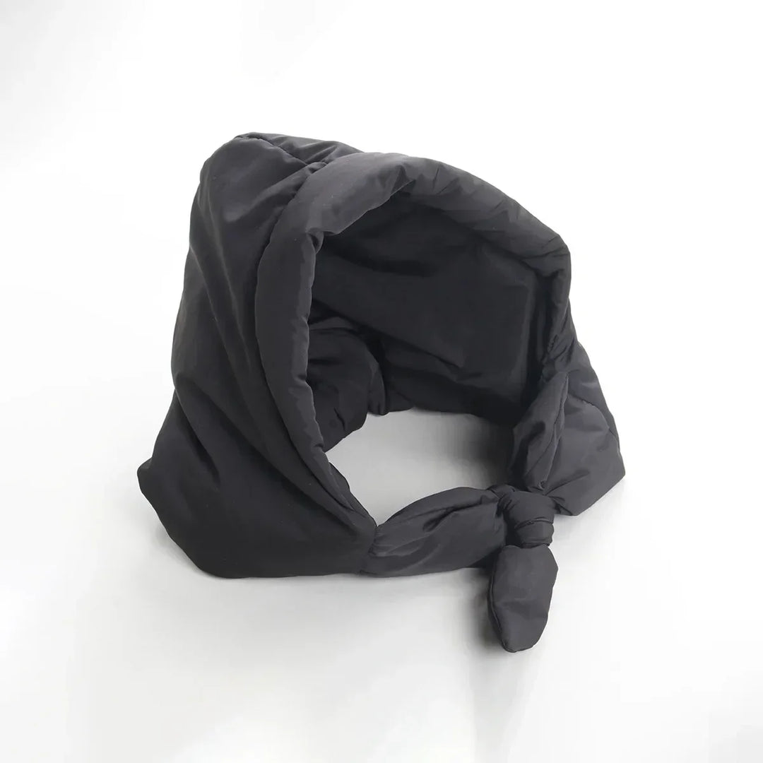 Winter Headscarf Warm Hood Down Cotton Triangle  Puff Scarf Women Thickened Windproof Water-repellent Hat for Outdoor Neck Hood