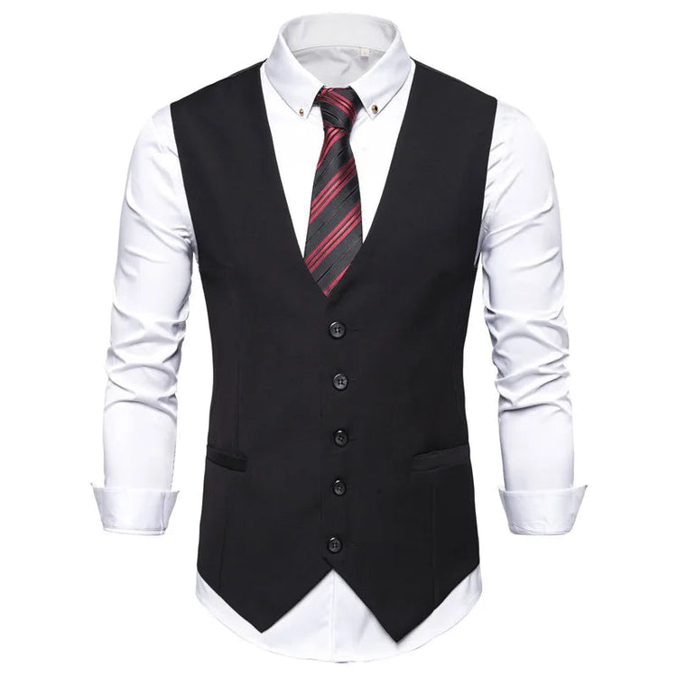 Fashion Single Breasted Suit Vests for Men Grey Black High-end Male Waistcoat Slim Fit Formal Business Casual Vest Plus Size 7XL Beauty hair & fashionfj