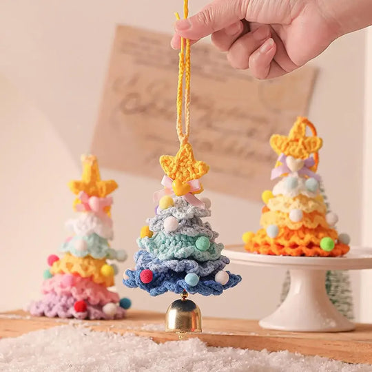 Christmas Tree Car Ornament Christmas Tree Knit Hand-knitted Gift Creative Ornament Home Decoration Christmas Gift Birthday Gift