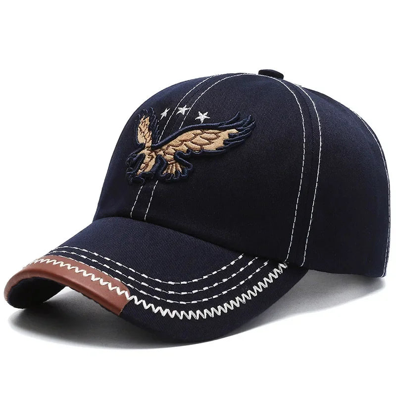 Hats Men'S And Women'S Four-Season Shade Baseball Cap Eagle Embroidery Korean Version Trendy Casual Couple Sunscreen Sun Hat Beauty hair & fashionfj