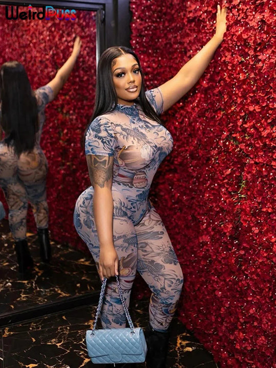 See Through Jumpsuit Beauty hair & fashionfj