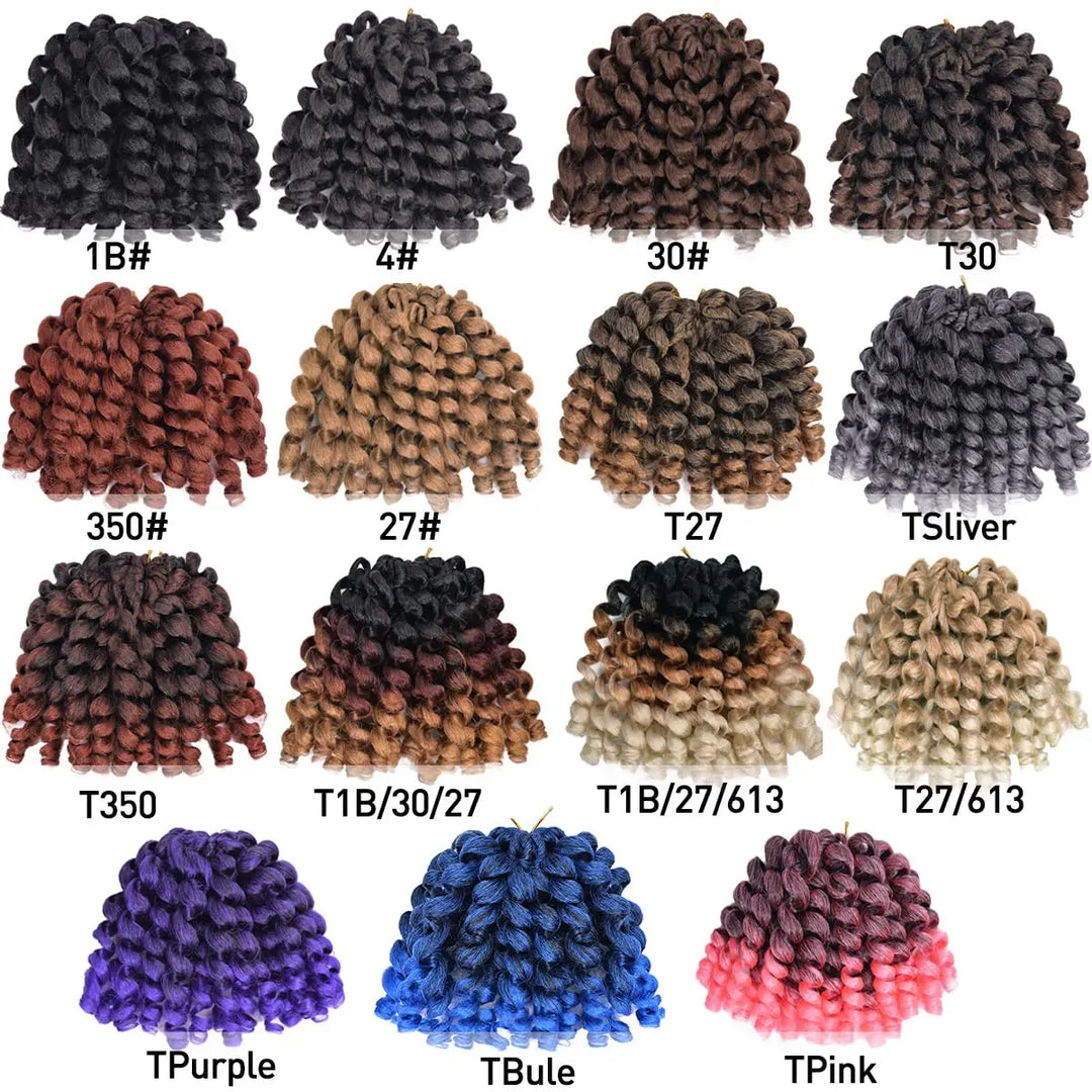 Synthetic Ombre Braiding Hair Jumpy Wand Curl Crochet Braids Hair Extension for Black Women Jamaican Bounce Curly Hair For Women
