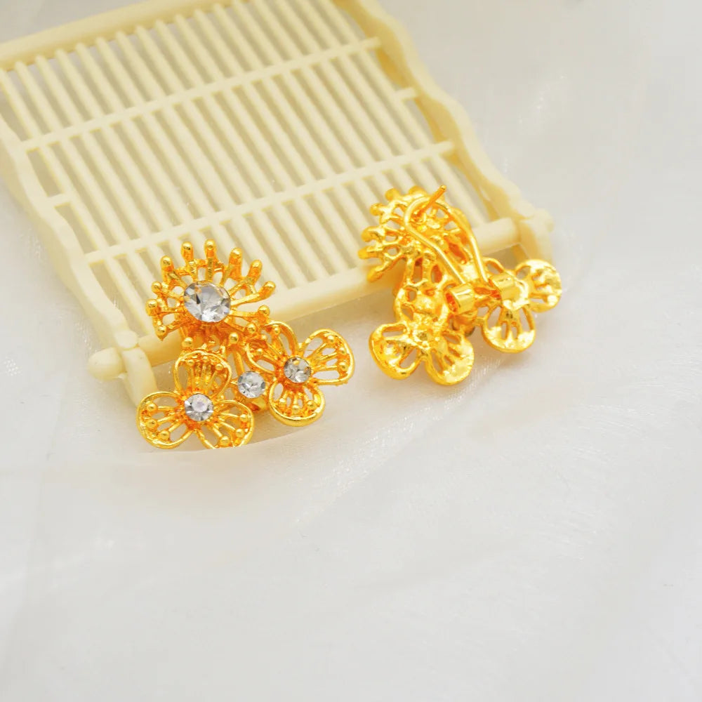 Elegant 24k gold necklace jewelry set for women, AU999 pure gold bracelet Beauty hair & fashionfj