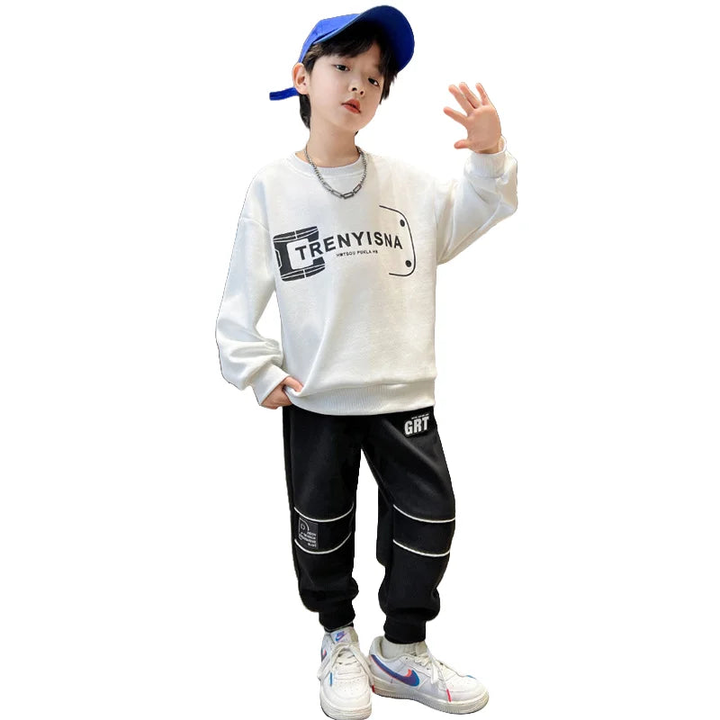 Boys Sweatshirts +Pants Kids Suits 2PCS/Set Cotton 2025 Luminous Spring Autumn Cotton High Quality Christmas Gift Children Cloth Beauty hair & fashionfj