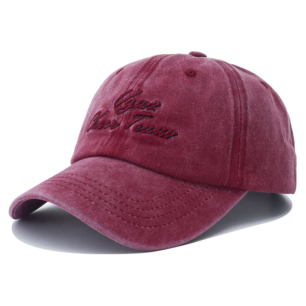 Unisex Letter Embroidery Washed Cotton Baseball Cap Adjustable Vintage Distressed Dad Hats for Women Men Gorras Para Hombres Beauty hair & fashionfj